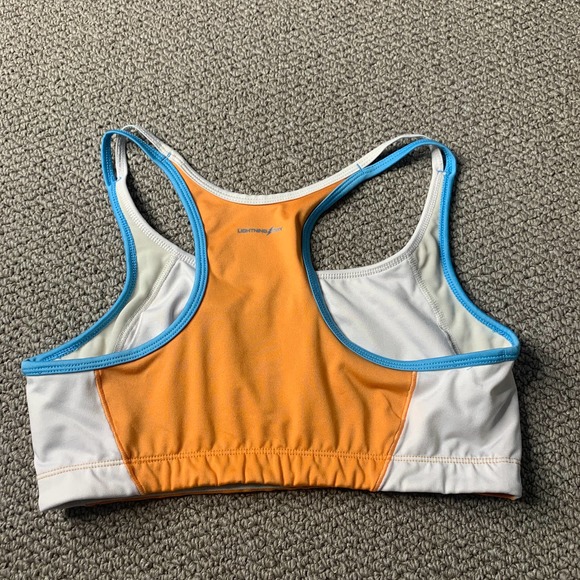New Balance Womens Sports Bra Size Medium‎ Orange/White Colorblock Racerback - Picture 4 of 6